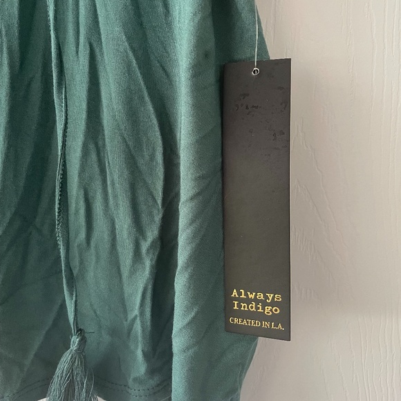 Always Indigo Teal Drawstring Sleeveless Tank NWT - Picture 4 of 7